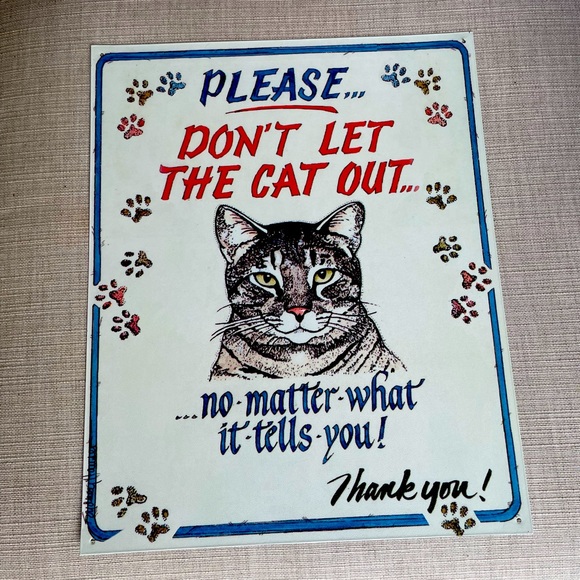 Cat Metal Sign - Picture 1 of 2